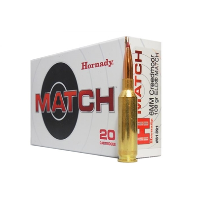 HORNADY 6MM CREEDMOOR 108 GR ELD MATCH 20 ROUND BOX