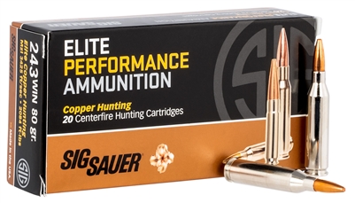 SIG SAUER 243 WIN ELITE COPPER HUNTING 80GR 20 ROUNDS